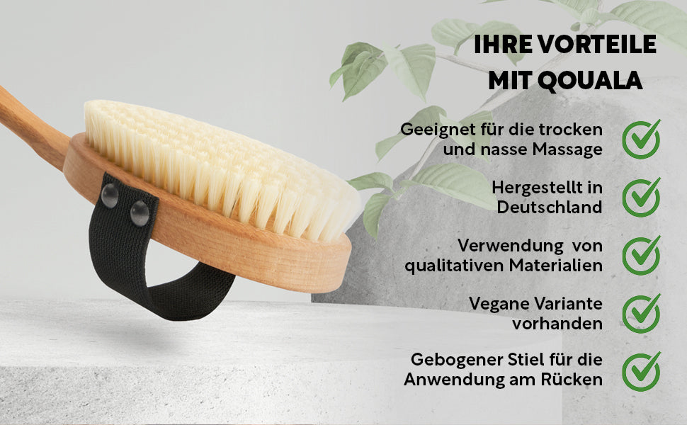 QUOALA BATH BRUSH - HORSEHAIR & SISAL