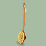 QUOALA® long-handle bath brush - 100% natural bristles (soft - medium - hard - vegan option) - with cord - dry & wet brushing - made in Germany & FSC certified wood