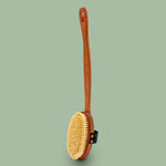 QUOALA® long-handle bath brush - 100% natural bristles (soft - medium - hard - vegan option) - without cord - dry & wet brushing - made in Germany & FSC certified wood