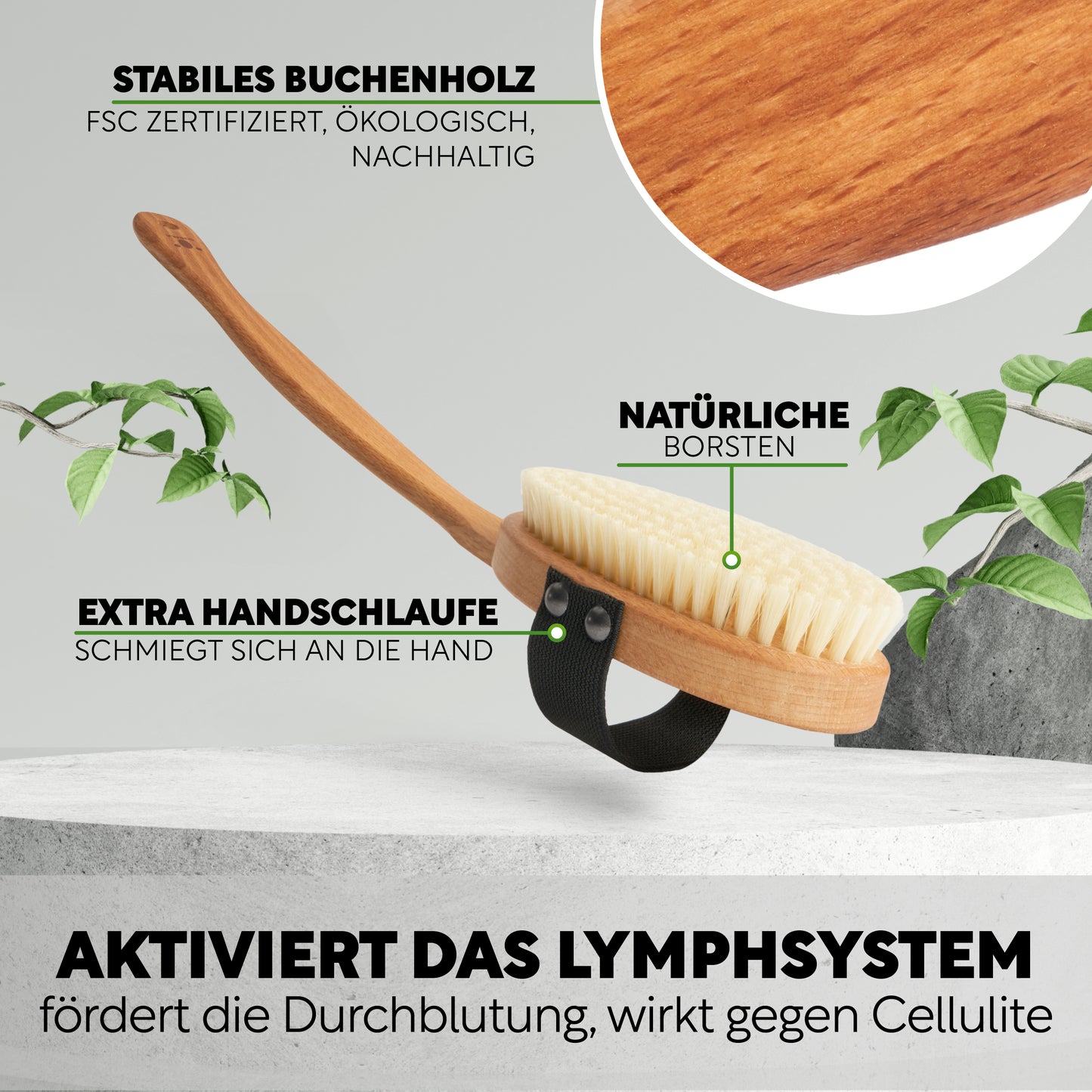 QUOALA BATH BRUSH - PIG BRISTLES