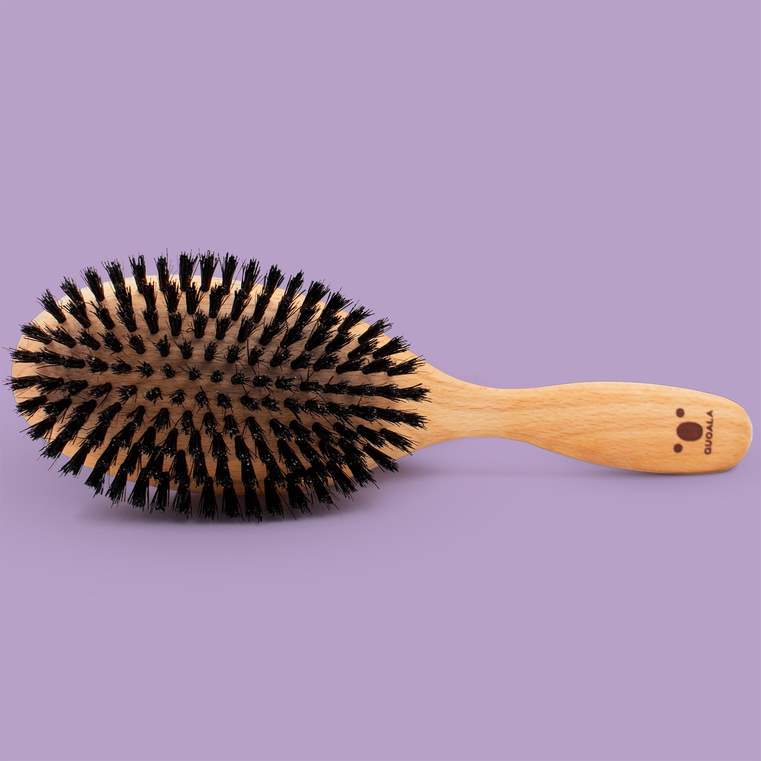 QUOALA® curved hair brush – 100% natural bristles – made in Germany & FSC certified wood