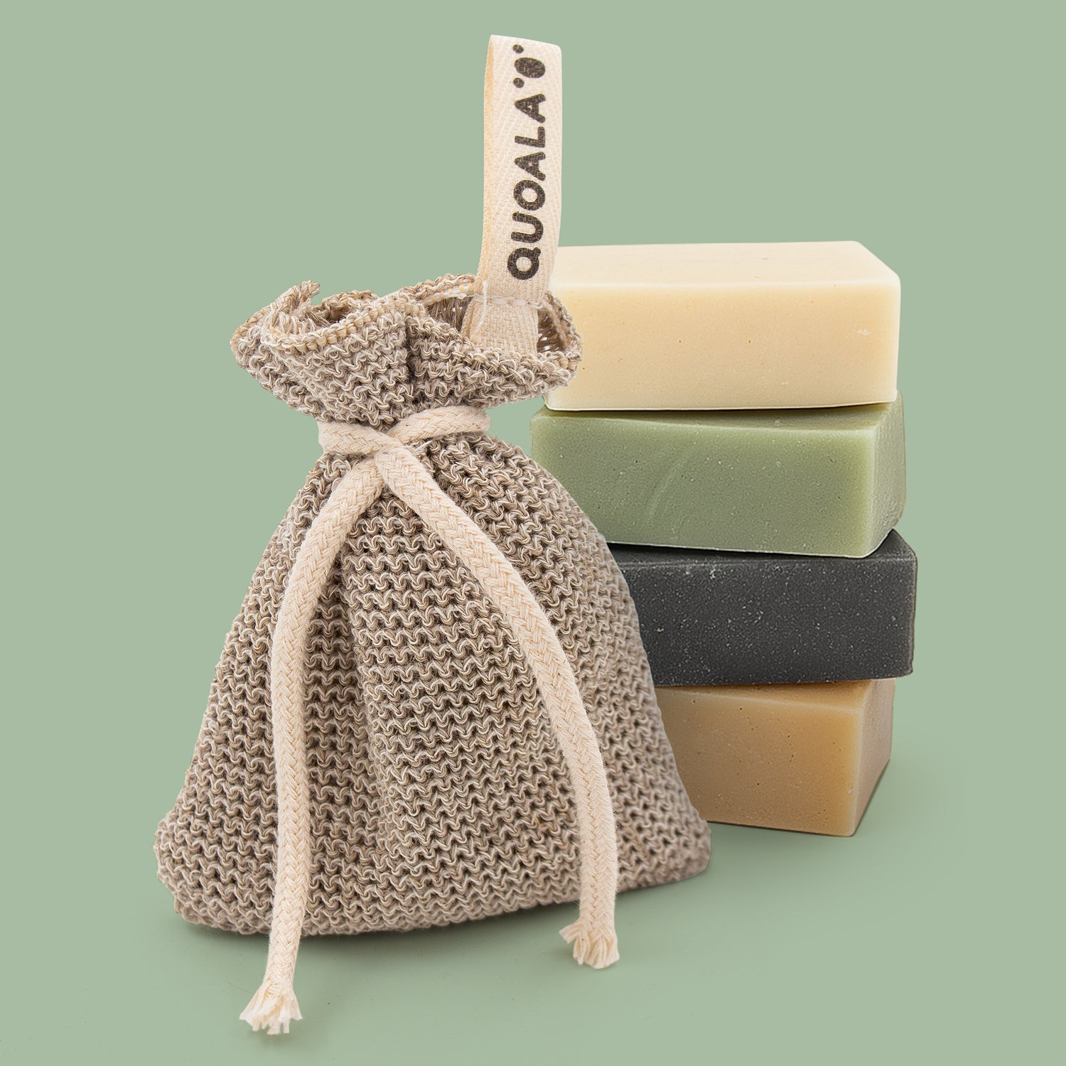 QUOALA® soap bag – GOTS-certified knit – made in Italy