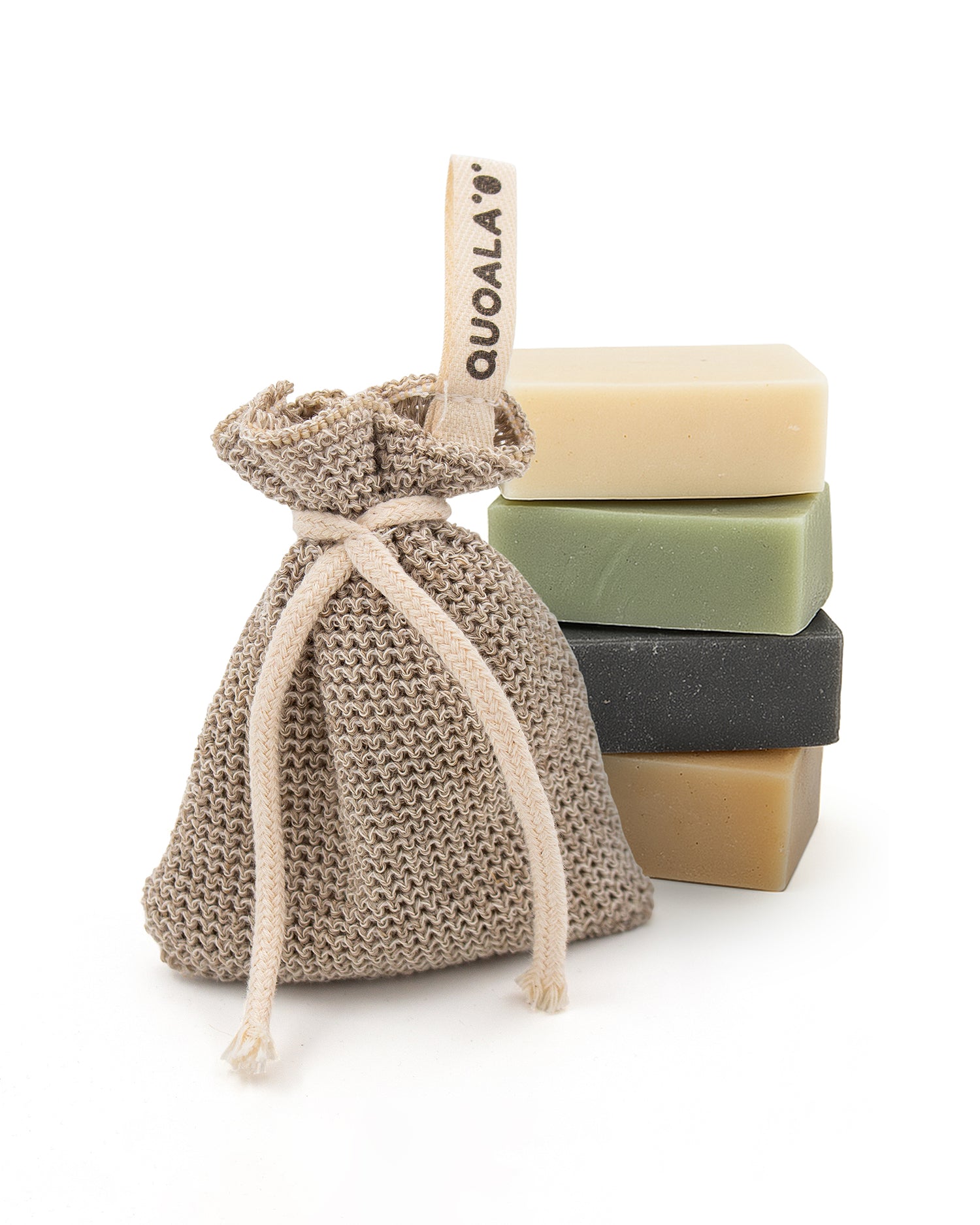 QUOALA® soap bag – GOTS-certified knit – made in Italy